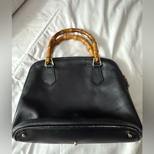 Vintage Gucci Black Satchel with Bamboo Handles